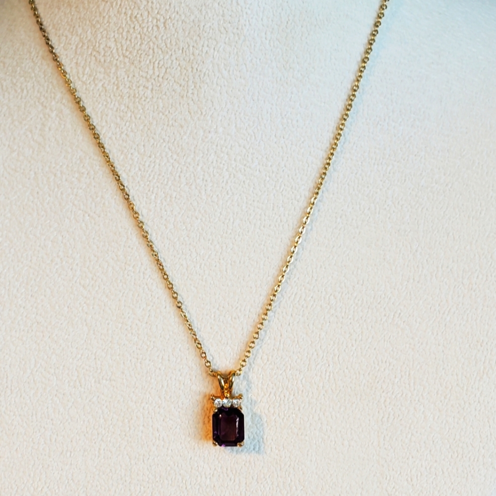 Simulated Amathyst Necklace
